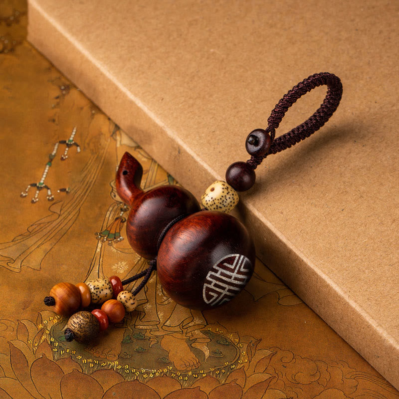 BWOOOH Tibetan Ebony Small Leaf Red Sandalwood Gourd Luck