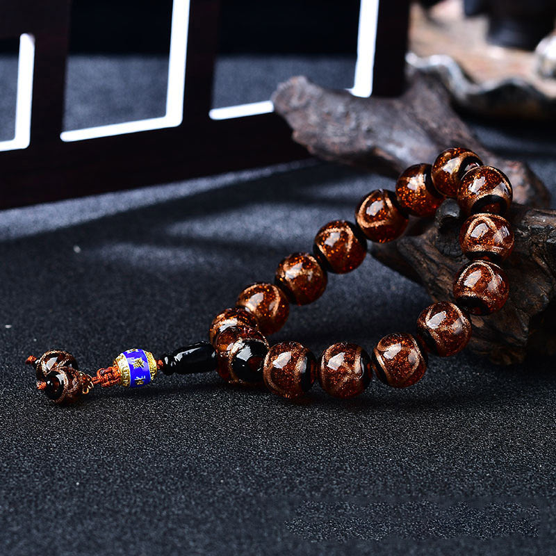 BWOOOH Tibetan Dragon Vein Agate Healing Bracelet  -  Dragon Tibetan bracelet for spiritual healing and mindful living