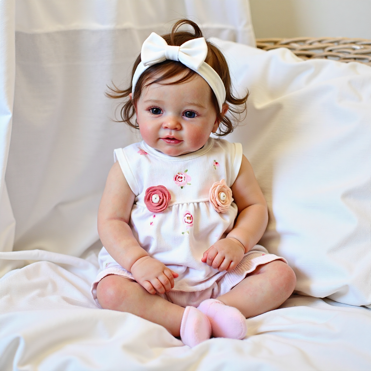 [New] 20" Reborn Toddler Realistic Baby Doll Girl Lakin with Brown Hair Special Gifts For Chirdren