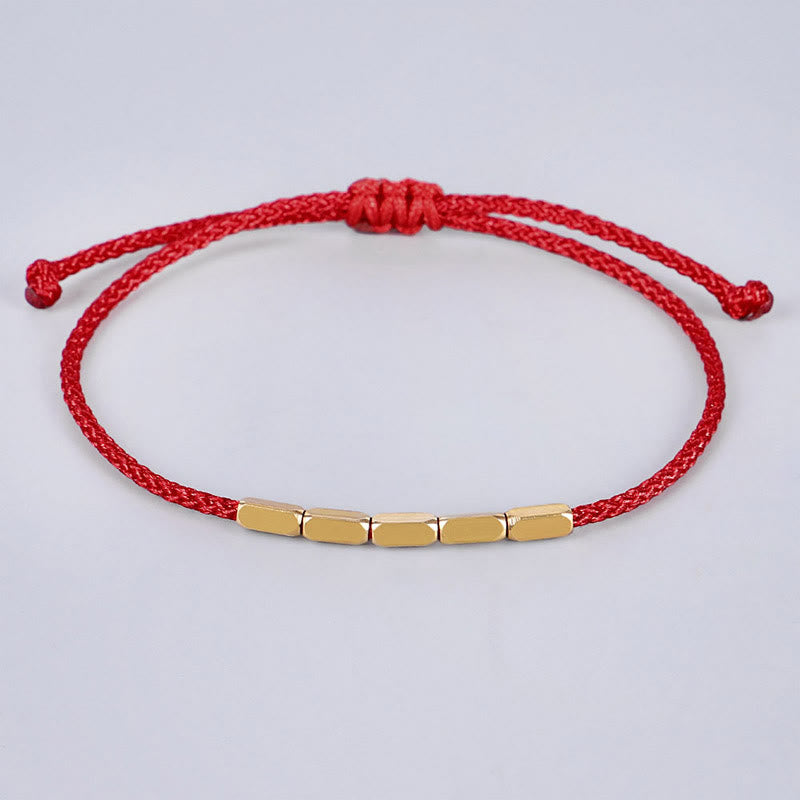 BWOOOH Handcrafted Copper Bead Protection Braided String Bracelet