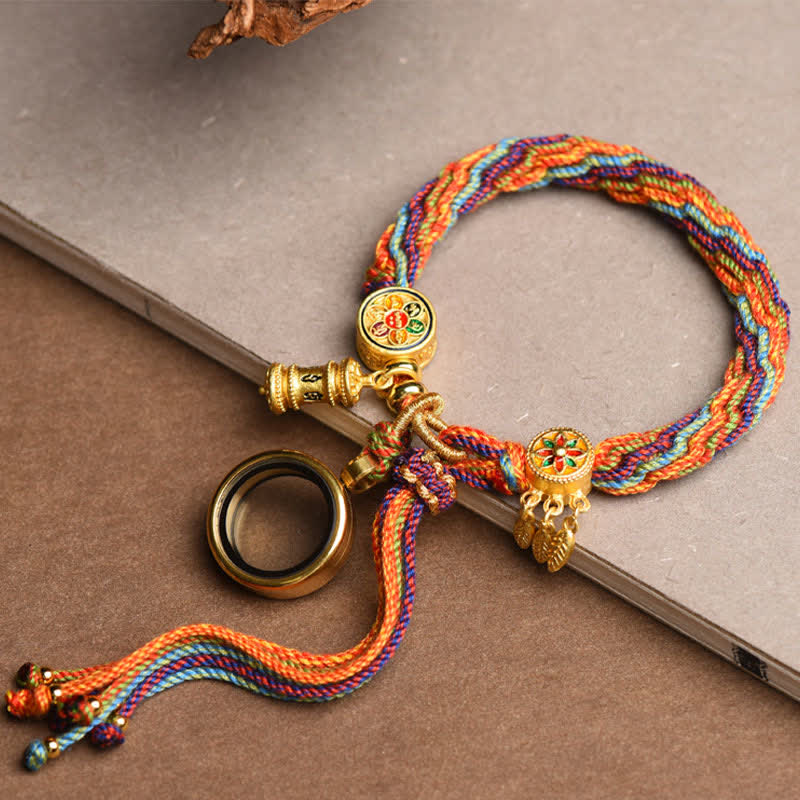 BWOOOH Tibetan Om Mani Padme Hum Dreamcatcher Luck Colorful Reincarnation Knot String Bracelet