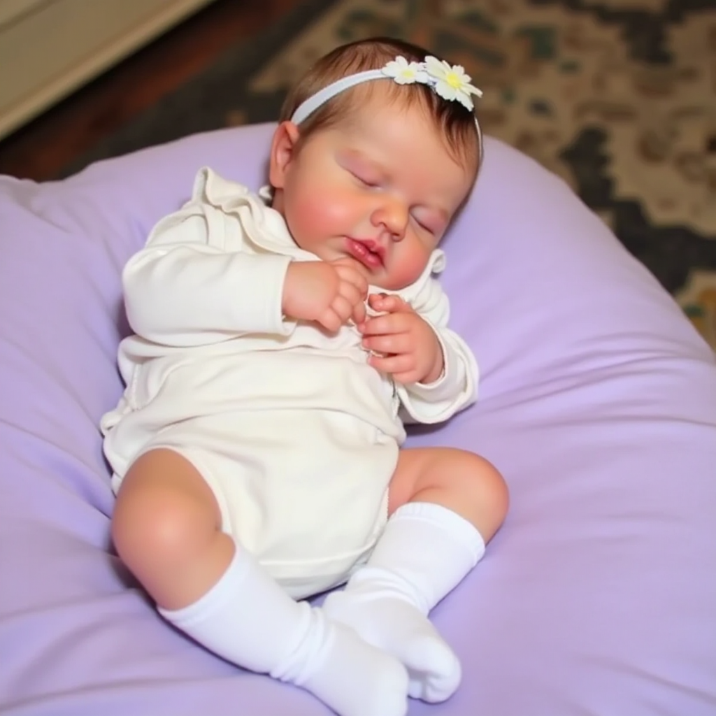 20" Reborn Lifelike Sleeping Baby Girl Fukion Cloth Body Reborn Doll Set with Heartbeat