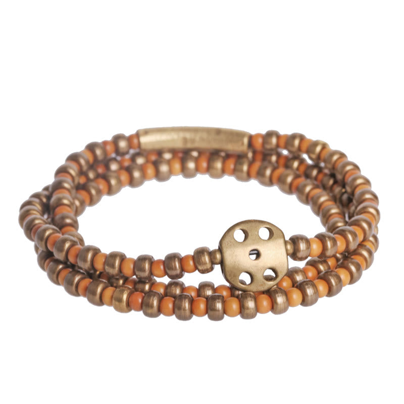 BWOOOH Retro Olive Pit Copper Wealth Bracelet