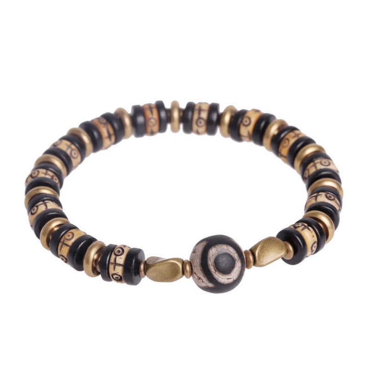 BWOOOH Tibetan Bone Beads Ebony Wood Strength Bracelet | natural stone spiritual bracelet for healing and mindful living
