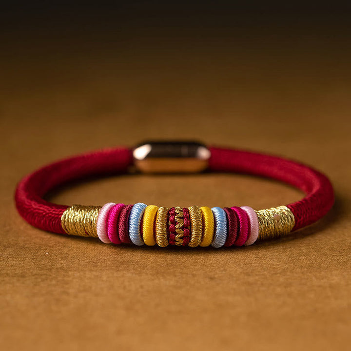 BWOOOH Tibetan Handmade King Kong Knot Protection Magnetic Buckle Braided Bracelet  -  natural stone Tibetan bracelet for sp...