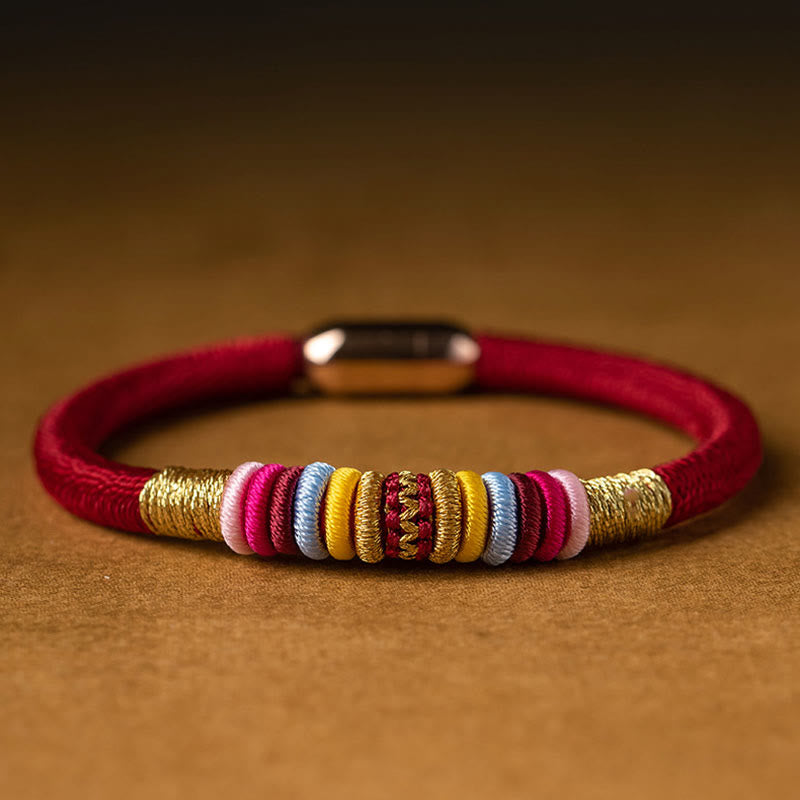 BWOOOH Tibetan Handmade King Kong Knot Protection Magnetic Buckle Braided Bracelet  -  natural stone Tibetan bracelet for sp...