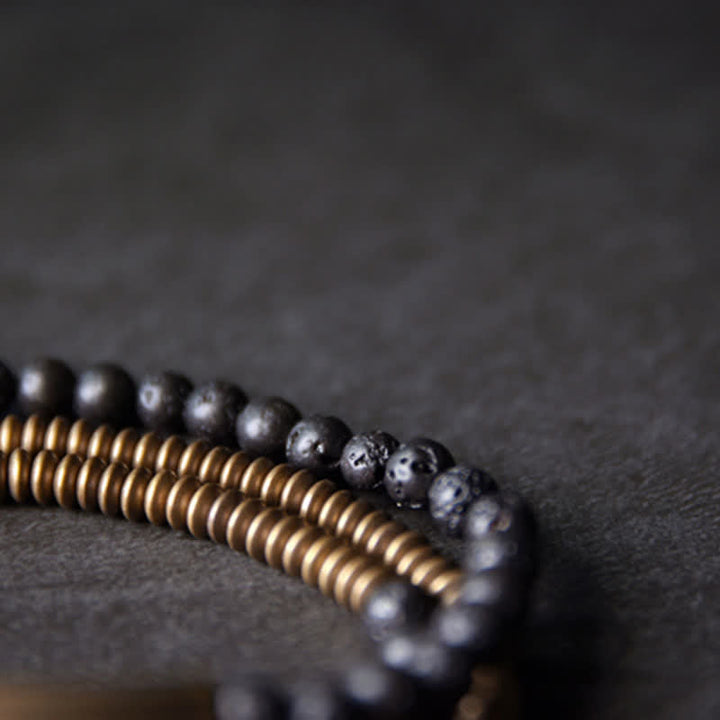 BWOOOH Vintage Lava Rock Copper Support Bracelet