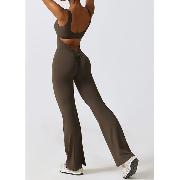 BWOOOH printed yoga pants - Women Workout Sleeveless Jumpsuit Flare 