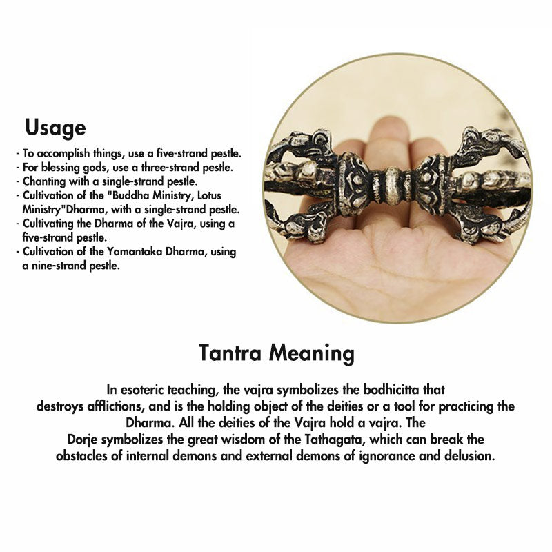 BWOOOH Tibetan Meditation Bell and Vajra Dorje Copper Decoration Set | spiritual healing bracelet