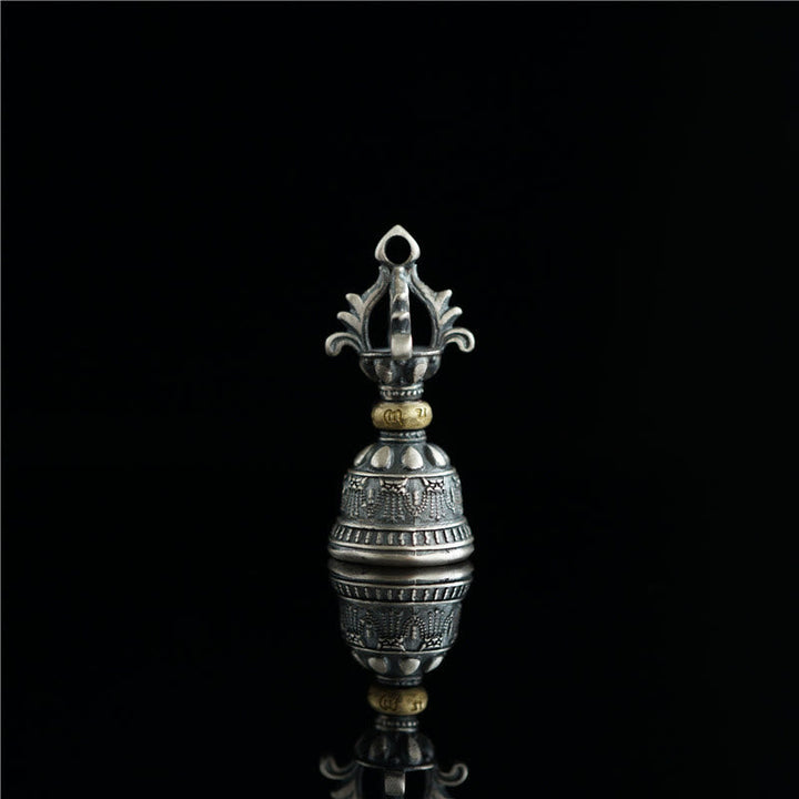 BWOOOH Tibet 925 Sterling Silver Om Mani Padme Hum Dorje Bell Vajra Engraved Enlightenm | Sterling Silver