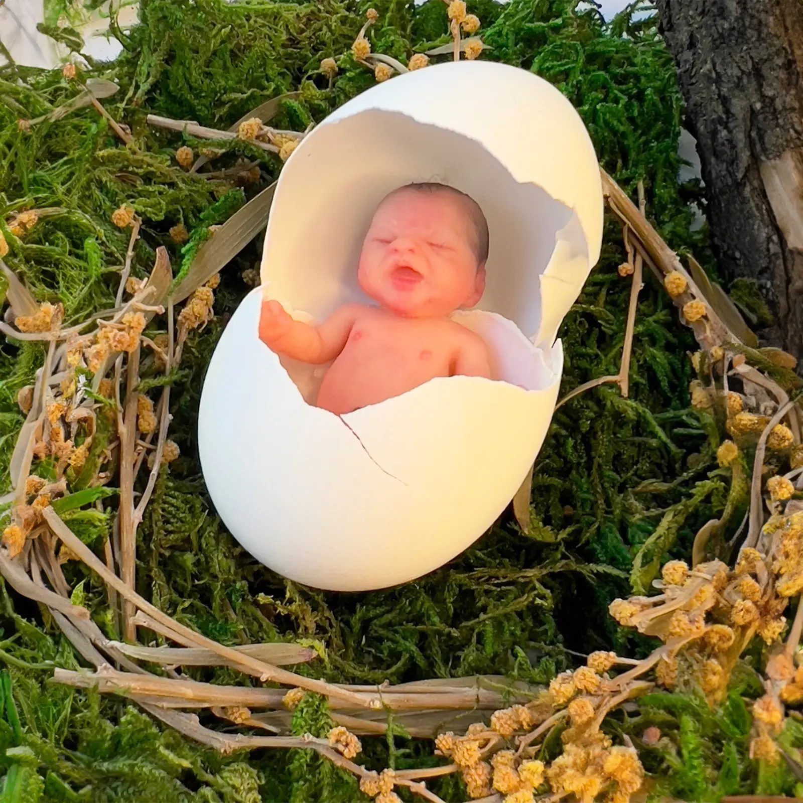 3 Inches Mini Reborn Full Soft Solid Silicone Baby Doll Girl with Posable & Flexible Limbs That Just Like A Real Baby