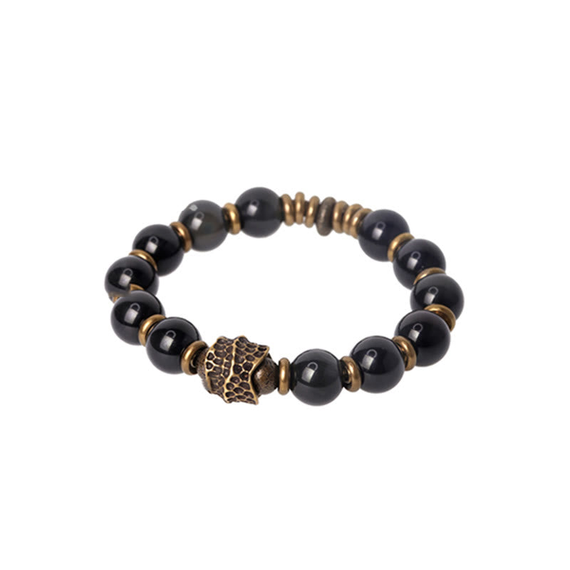 BWOOOH Rainbow Obsidian Copper Love Healing Bracelet
