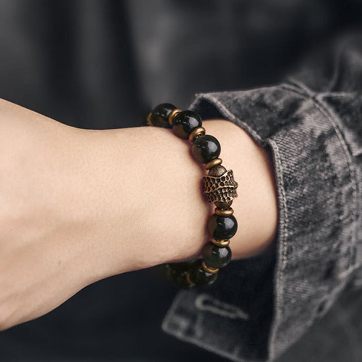 BWOOOH Rainbow Obsidian Copper Love Healing Bracelet
