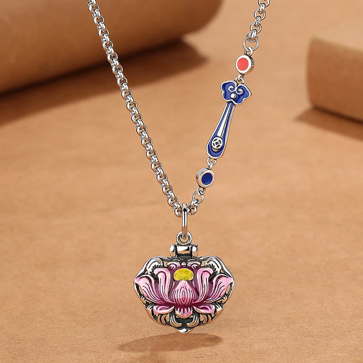 BWOOOH Tibet Copper Lotus Luck New Beginning Necklace Pendant