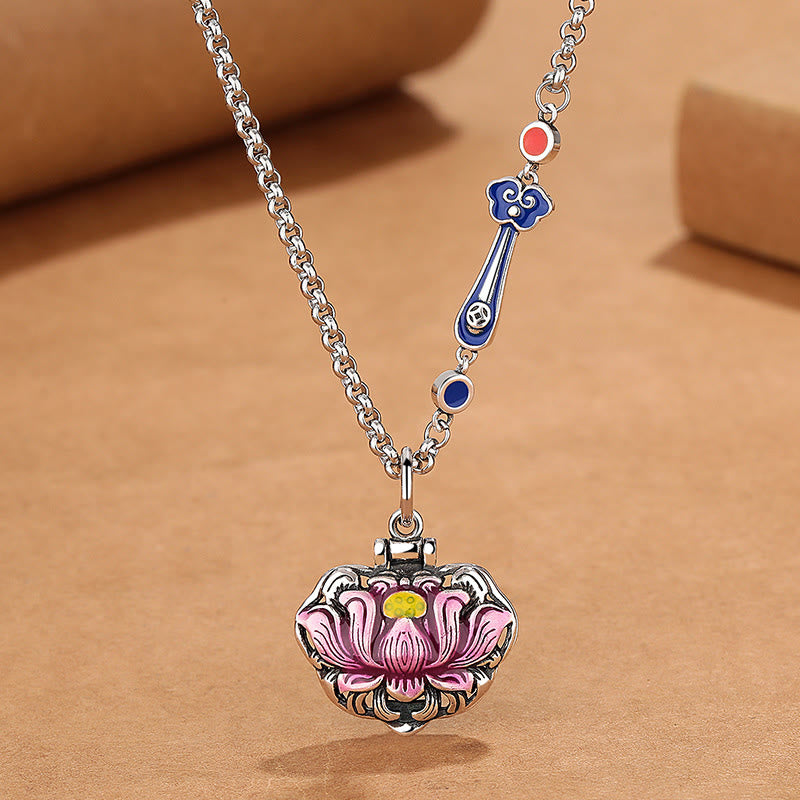 BWOOOH Tibet Copper Lotus Luck New Beginning Necklace Pendant