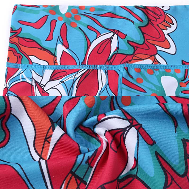 BWOOOH printed yoga leggings - Colorful Flower Petal Leaves Print Sport