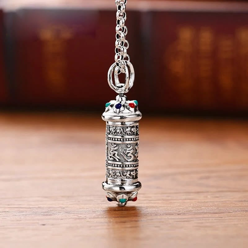 BWOOOH Tibetan Om Mani Padme Hum engraved focus necklace pendant