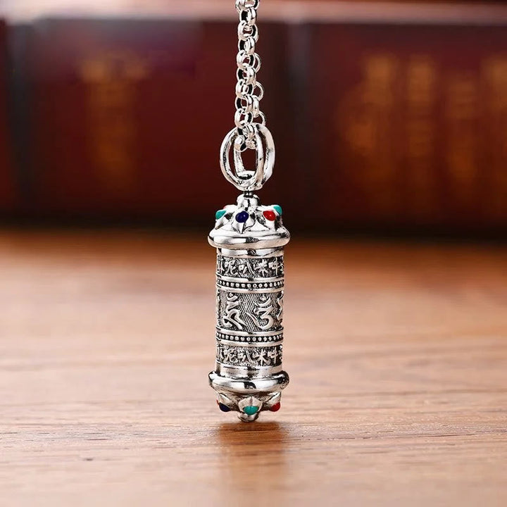BWOOOH Tibetan Om Mani Padme Hum engraved focus necklace pendant