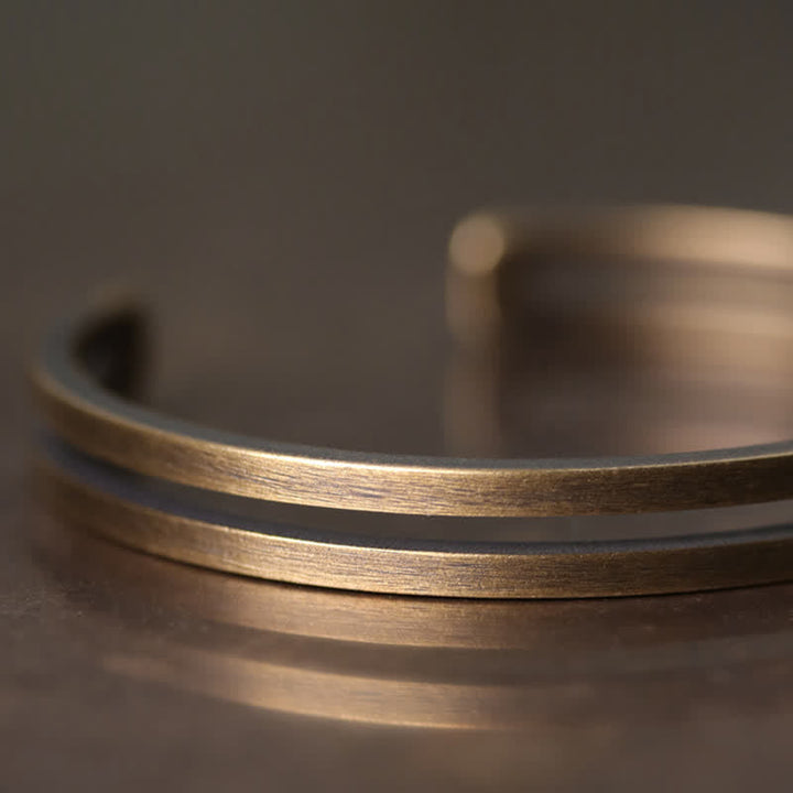 BWOOOH Rustic Copper Luck Viking Cuff Bracelet