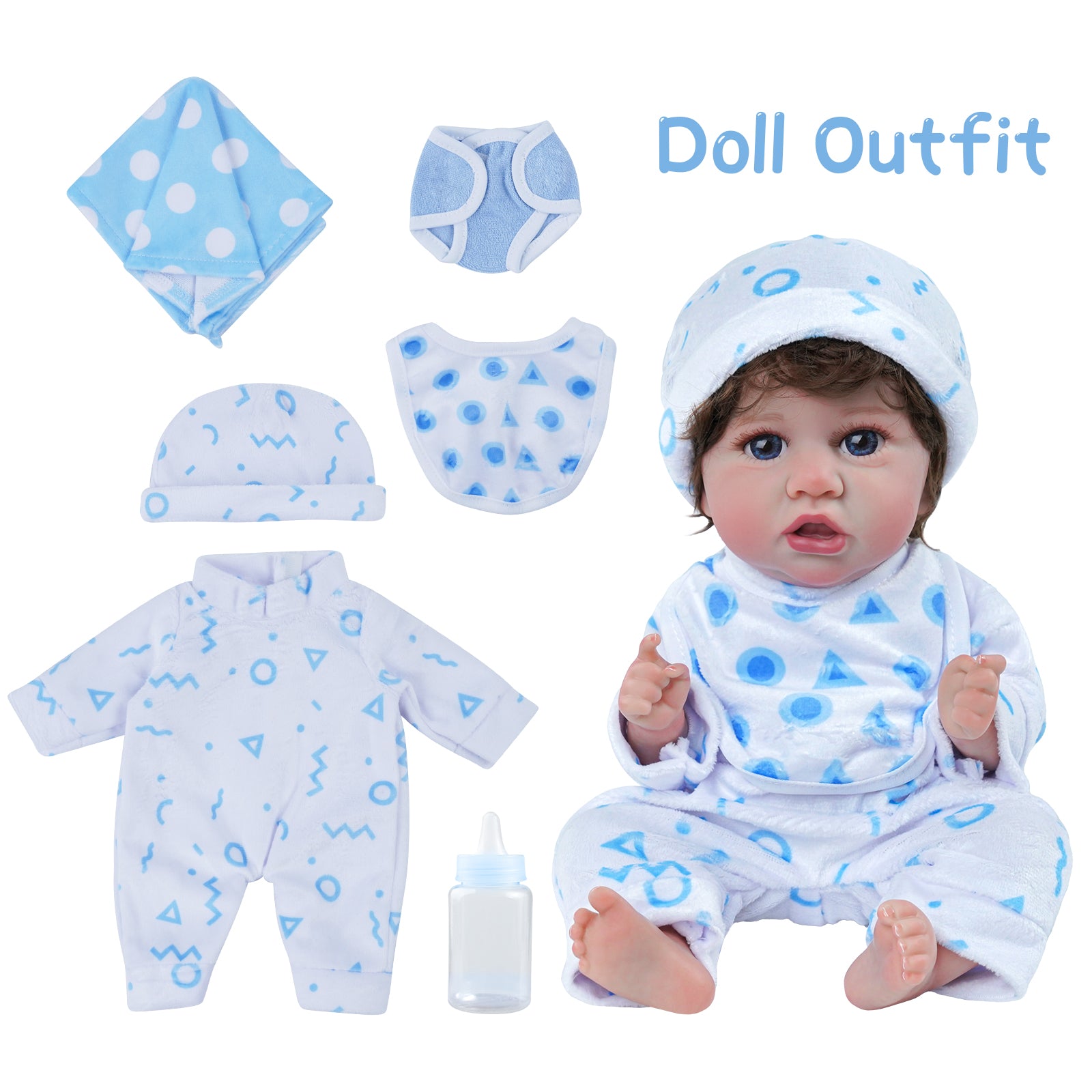 [Suitable for 12'' Boy] Time-Limited Offer! Dollreborns® Adoption Reborn Baby Essentials-8pcs Gift Set