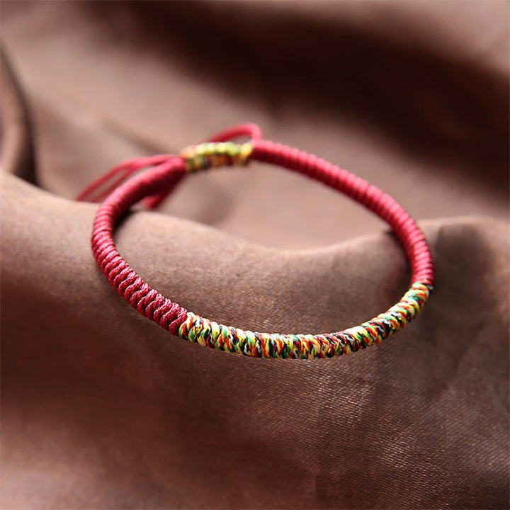 BWOOOH Tibetan Handmade Multicolor King Kong Knot Luck Strength Braided Bracelet  -  natural stone Tibetan bracelet for spir...