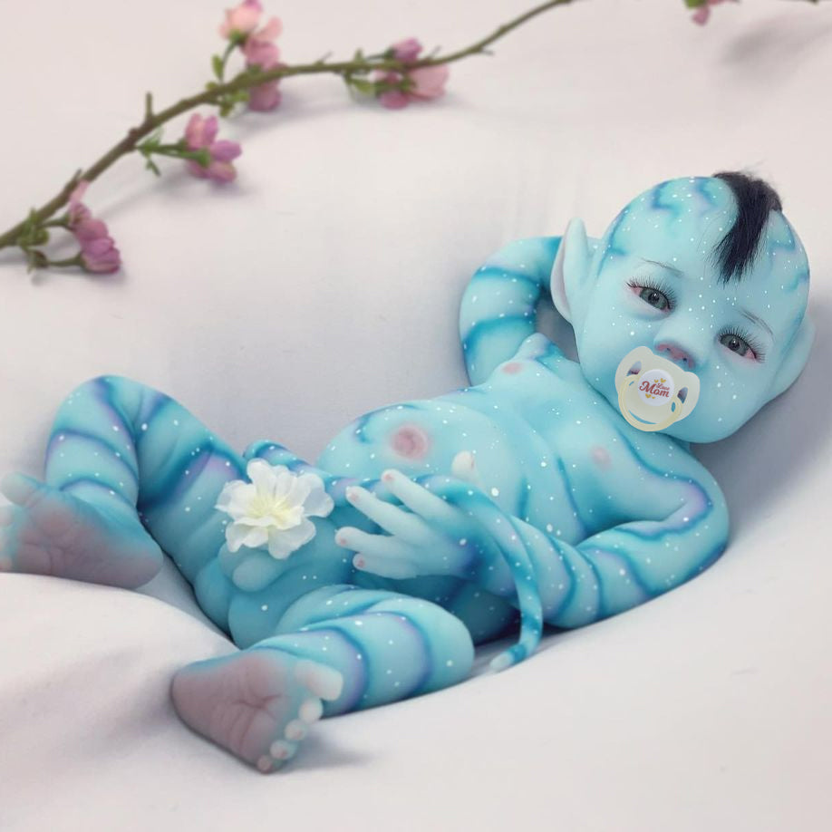 12" & 16" Flexible Solid Platinum Liquid Full Silicone Reborn Doll Baby Girl or Boy Named Hinka