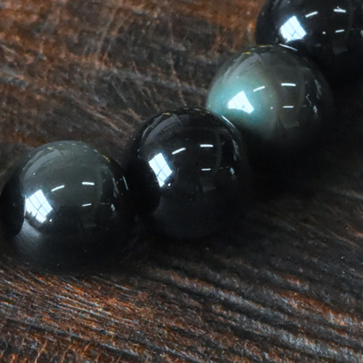 BWOOOH Rainbow Obsidian Copper Bead Positive Transformation Bracelet