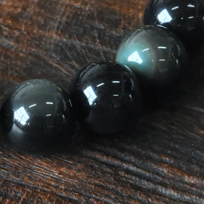 BWOOOH Rainbow Obsidian Copper Bead Positive Transformation Bracelet