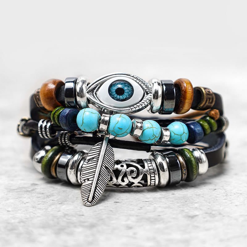 BWOOOH Tibetan Turquoise Evil Eye Purification Bracelet