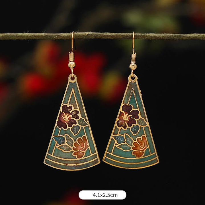BWOOOH Lotus Butterfly Flower Alloy Copper Enlightenment Drop Earrings