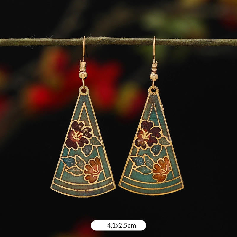 BWOOOH Lotus Butterfly Flower Alloy Copper Enlightenment Drop Earrings
