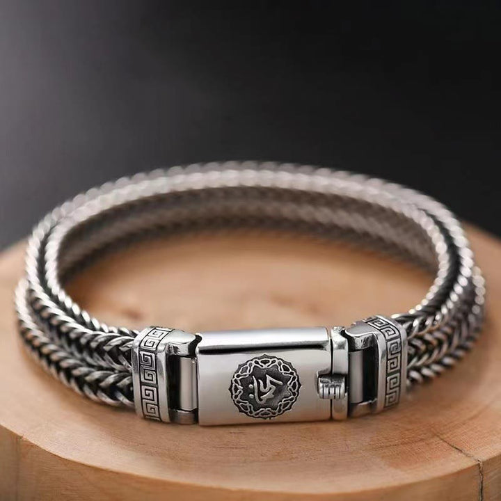 BWOOOH Om Mani Padme Hum Purity Peace Braid Style Bracelet  -  natural stone crystal healing bracelet for spiritual healing ...