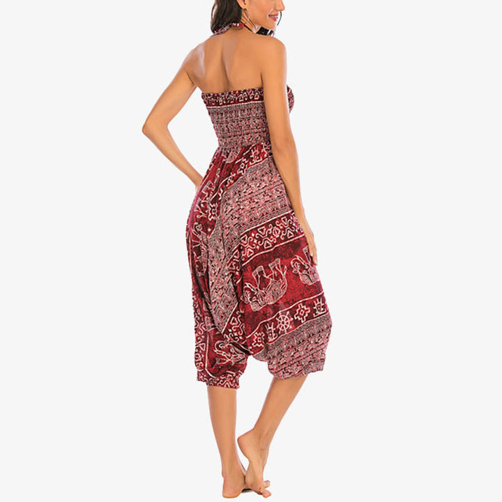 BWOOOH printed harem pants - Two Style Wear Elephant Pattern Loose Sm