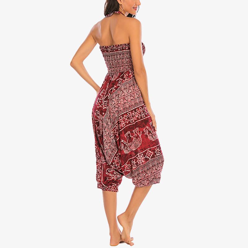 BWOOOH printed harem pants - Two Style Wear Elephant Pattern Loose Sm