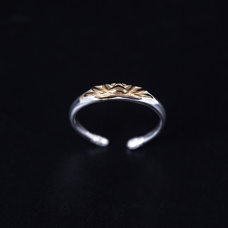 BWOOOH 925 Sterling Silver Lotus Flower New Beginning Ring