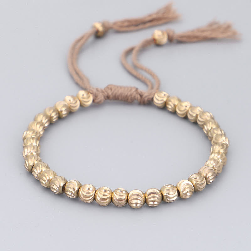 BWOOOH Tibetan Handmade Copper Bead Luck String Bracelet | natural stone spiritual bracelet for healing and mindful living