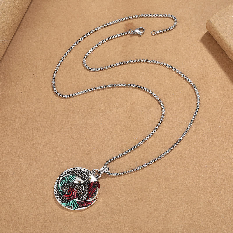 BWOOOH Tibetan Copper Koi Fish Healing Necklace