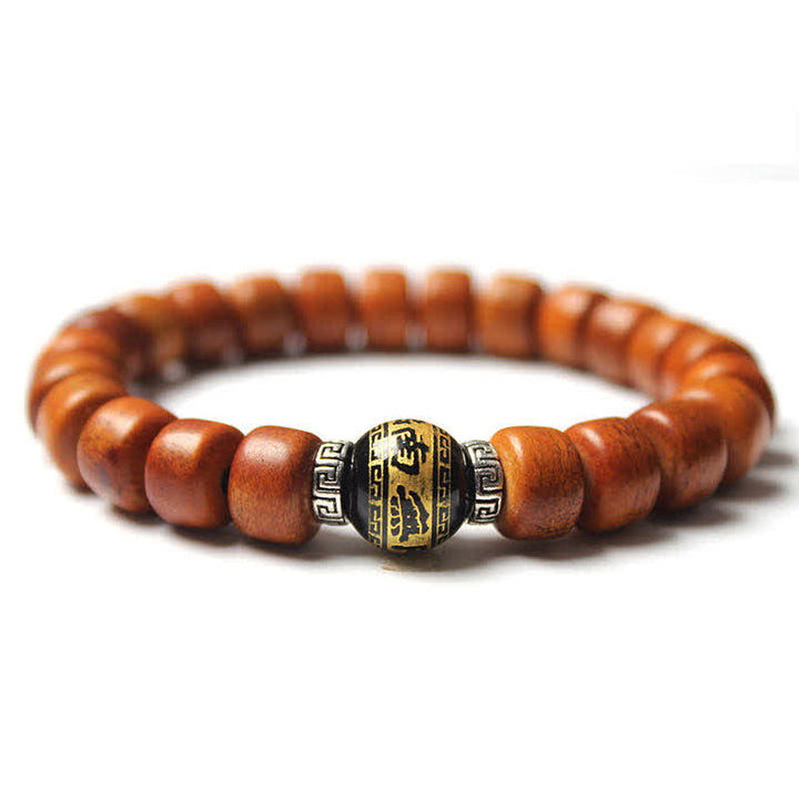 BWOOOH Tibetan Bone Beads Om Mani Padme Hum Strength Bracelet