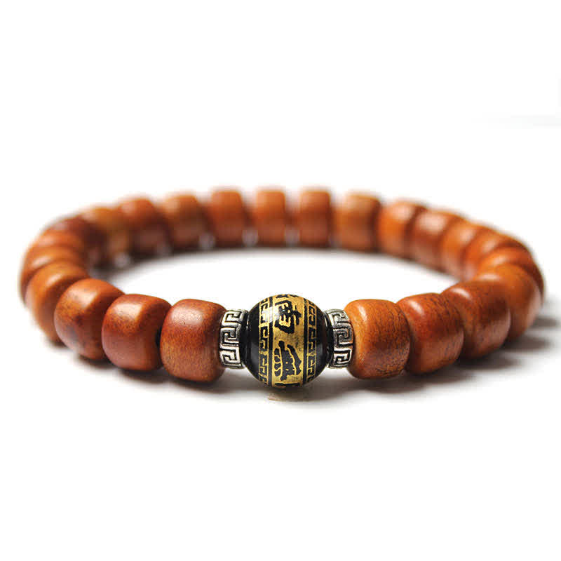BWOOOH Tibetan Bone Beads Om Mani Padme Hum Strength Bracelet