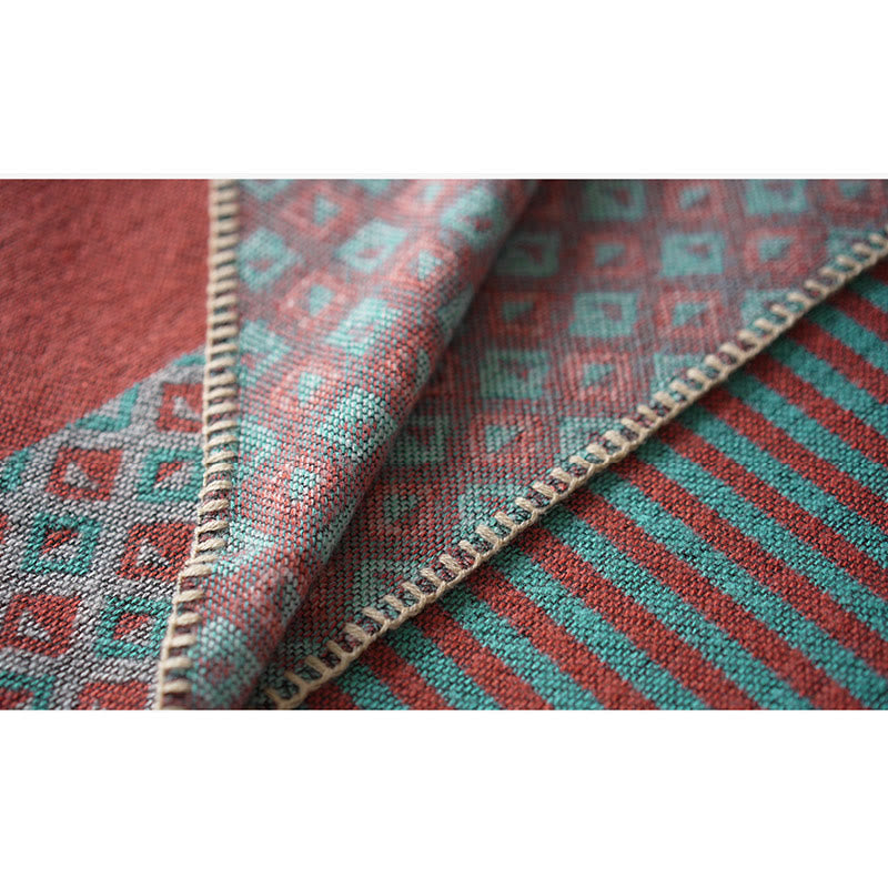 BWOOOH Tibetan Shawl Striped Diamond Pattern Winter Warm 