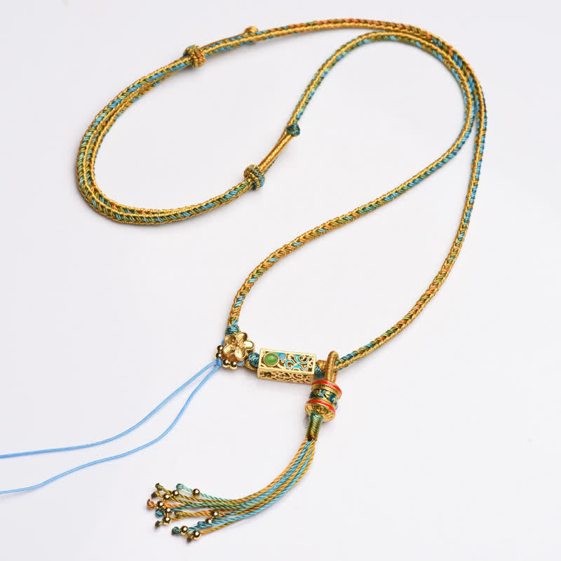 BWOOOH Colorful String Copper Wealth Necklace Pendant