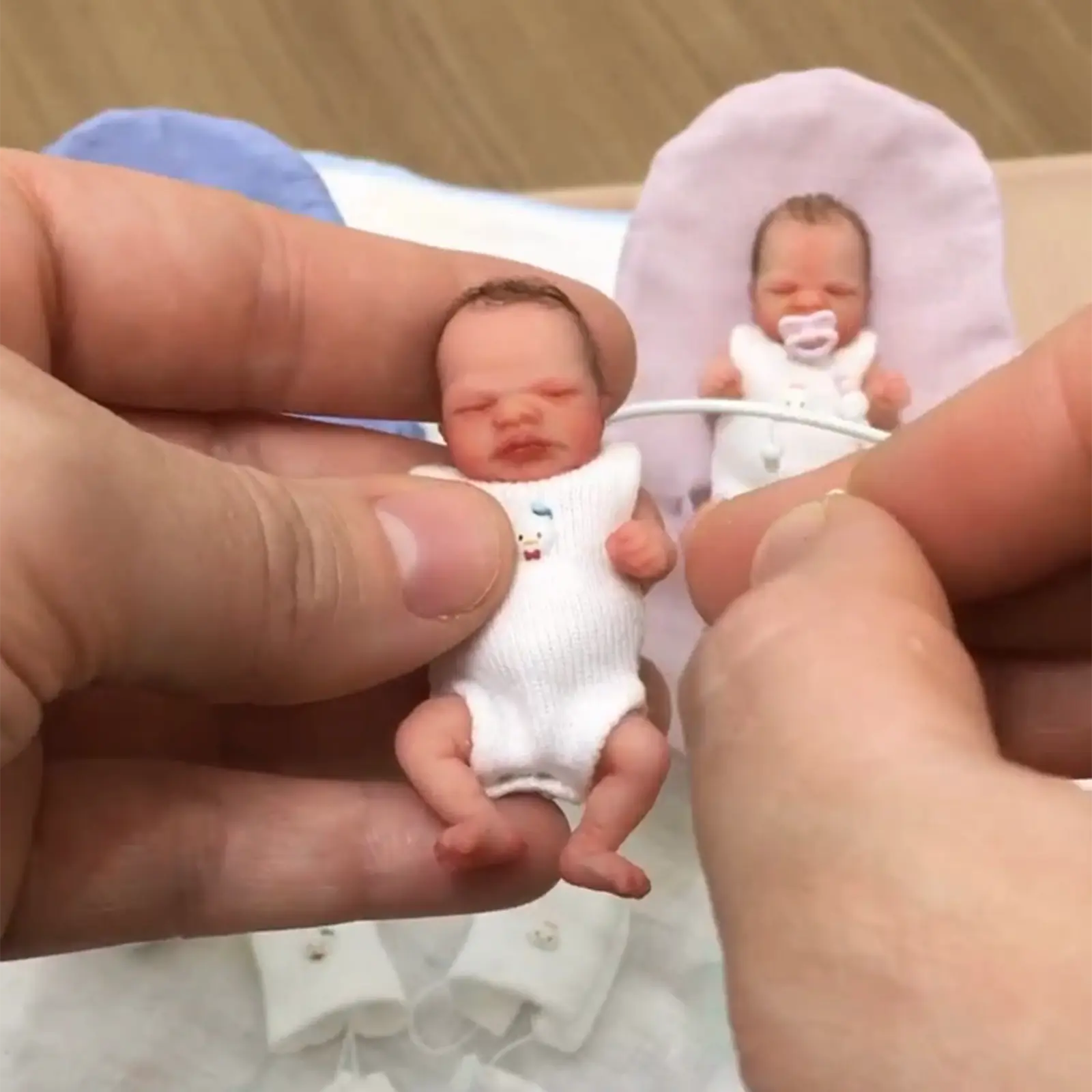 3 Inches Mini Flexible Full Body Platinum Silicone Baby Bendable Reborn Doll Girl