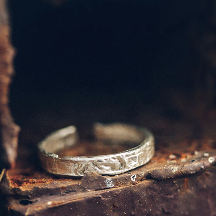 BWOOOH 925 Sterling Silver Simple Design Blessing Couple Ring