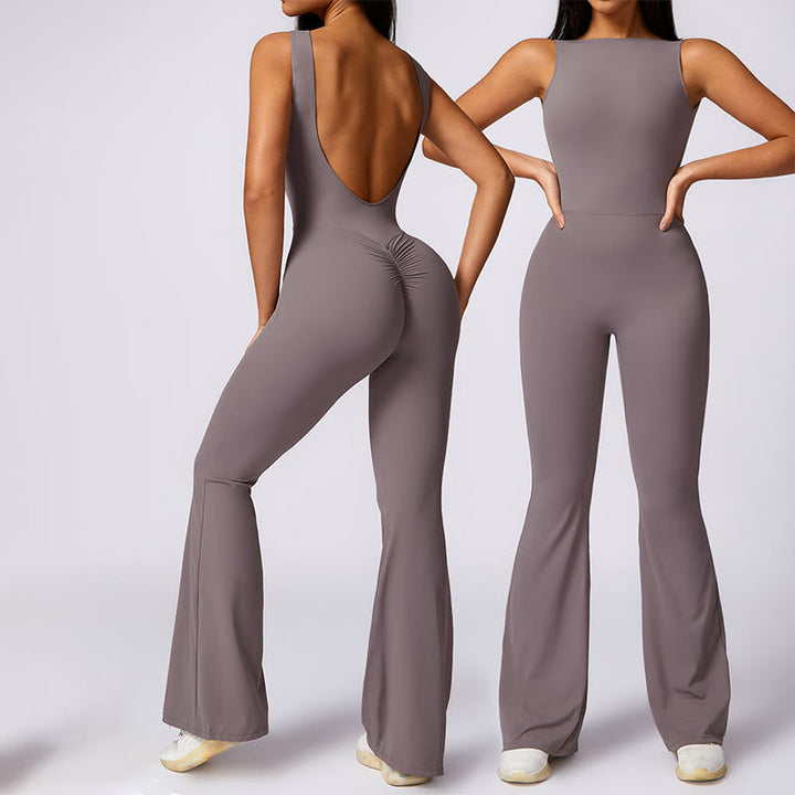 BWOOOH printed yoga pants - Women Casual Sleeveless Jumpsuit Flare P