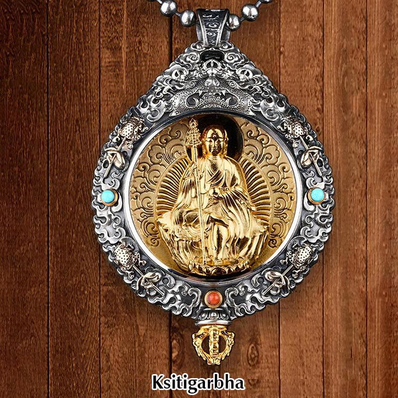 BWOOOH Chinese Zodiac Natal Buddha Thangka Nine Palaces Eight Diagrams Wealth Rotatable Necklace Pendant