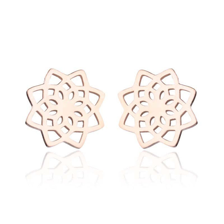 BWOOOH Tibetan Lotus Pattern New Beginning Stud Earrings