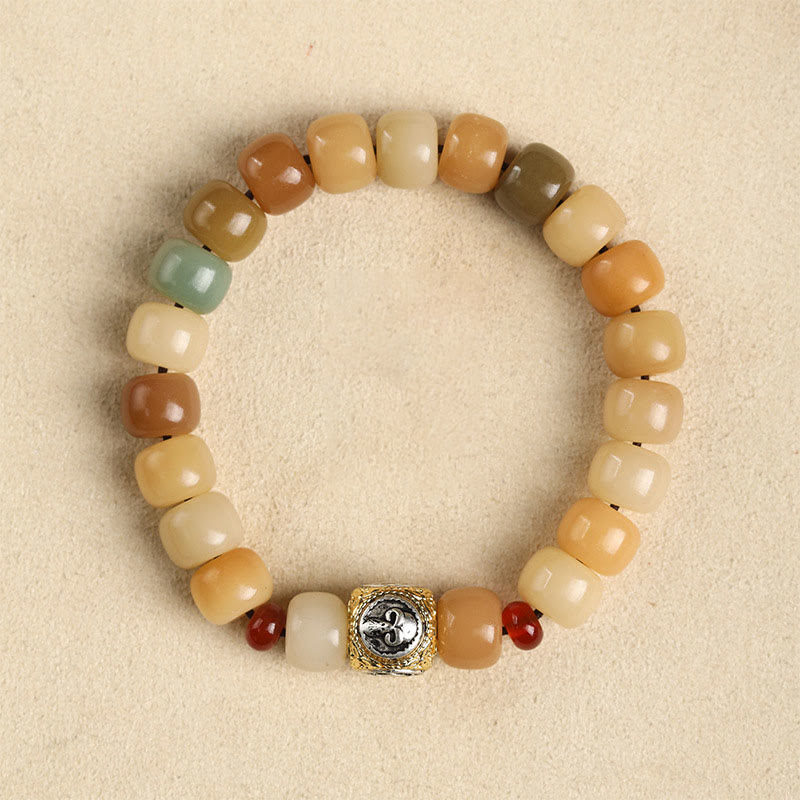 BWOOOH Natural Bodhi Seed The Lord of the Corpse Forest Om Mani Padme Hum Wisdom Bracelet