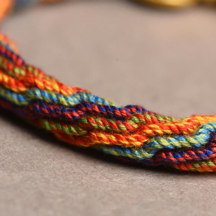 BWOOOH Tibetan Om Mani Padme Hum Dreamcatcher Luck Colorful Reincarnation Knot String Bracelet
