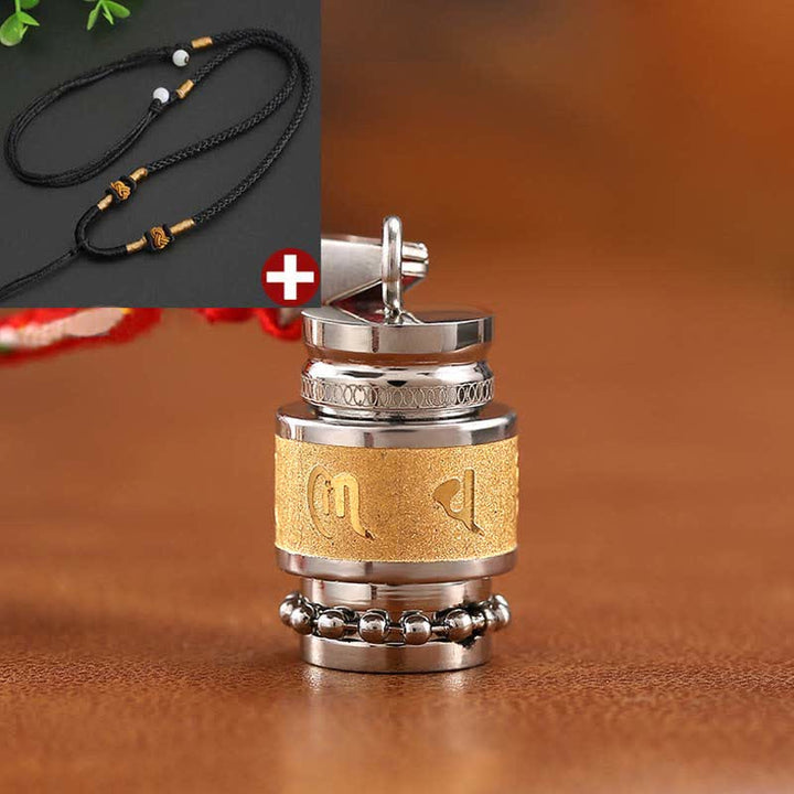 BWOOOH Tibet Om Mani Padme Hum Shurangama Mantra Titanium Steel Wisdom Amulet Necklace Pendant