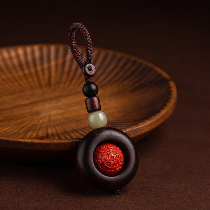 BWOOOH Tibet Om Mani Padme Hum PiXiu Copper Coin Small Leaf Red Sandalwood Cinnabar Pro | PiXiu